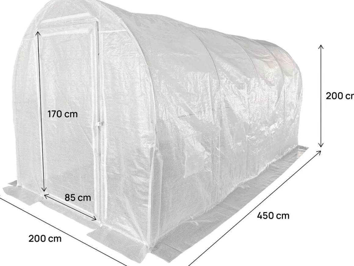 Bâche pour serre tunnel de jardin "Mimosa" - 9 m² - 180g - Blanc