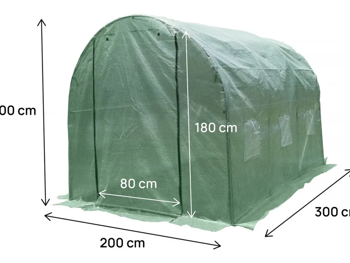 Bâche pour serre tunnel de jardin "Lys" - 6 m² - 130g - Vert