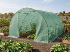 Bâche pour serre tunnel de jardin "Lys" - 12 m² - 130g - Vert