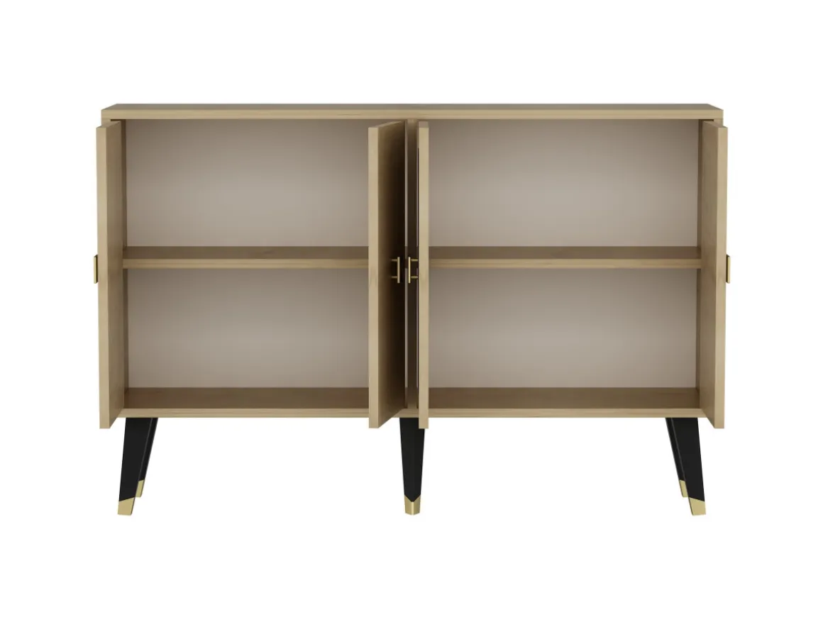 Buffet en bois "Ahart" - 120 x 30 x 80 cm - Chêne Saphir Or