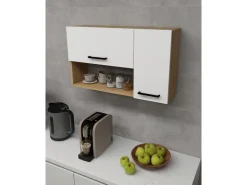 Buffet en bois "Akasya" - 90 x 24 x 52 cm - Blanc