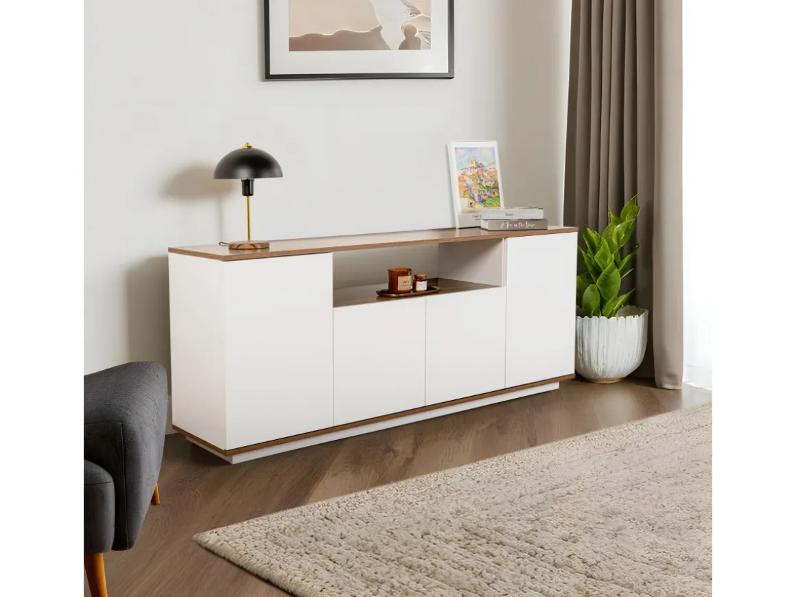 Buffet en bois "Arista" - 180 x 44 x 75 cm - Blanc