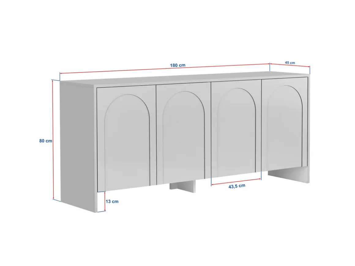 Buffet en bois "Arlen" - 180 x 45 x 80 cm - Atlas
