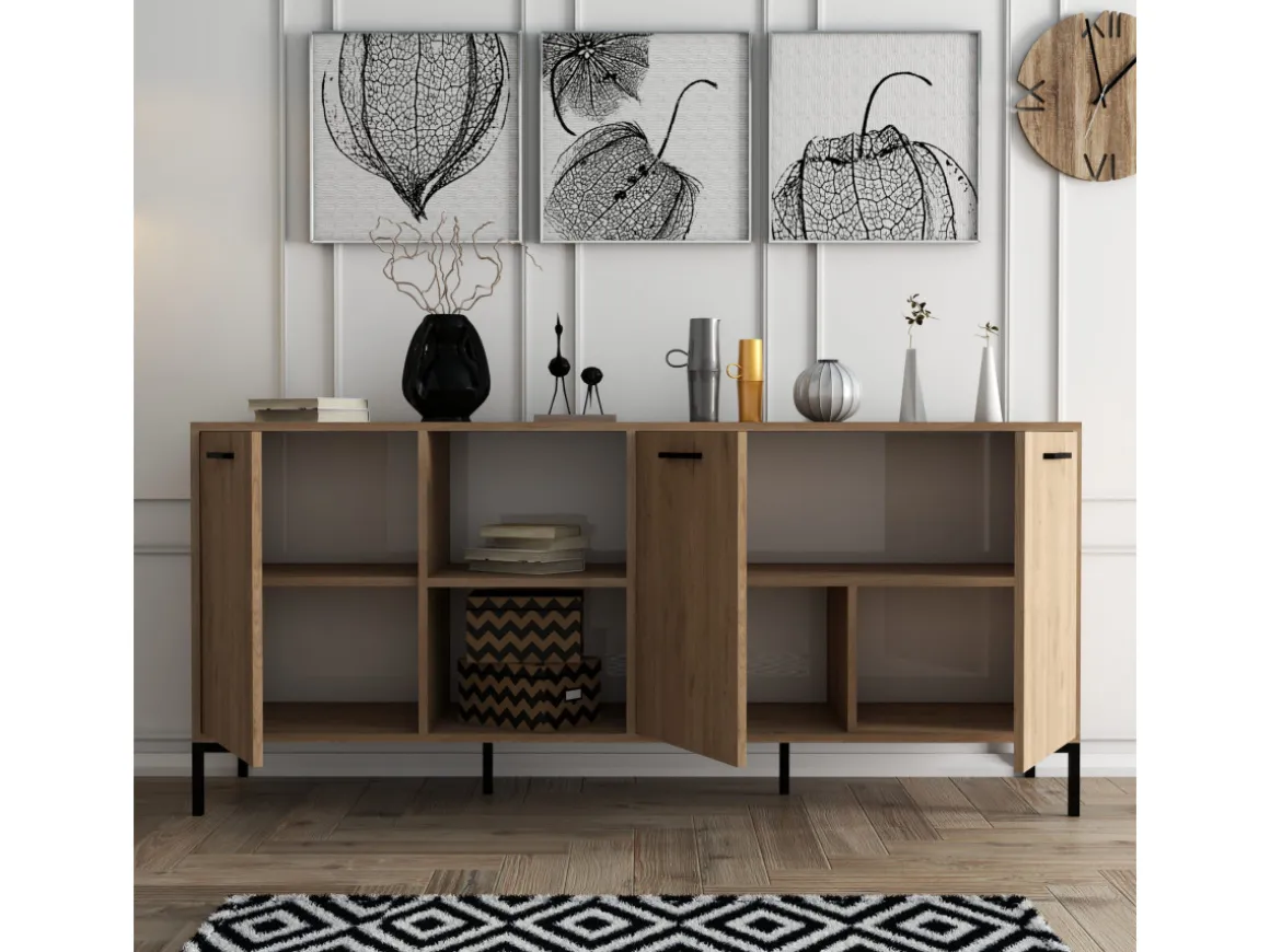 Buffet en bois "Aurora" - 180 x 45 x 80 cm - Marron