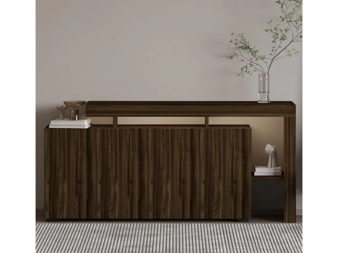 Buffet en bois "Beliz" - 170 x 35 x 80 cm - Noyer