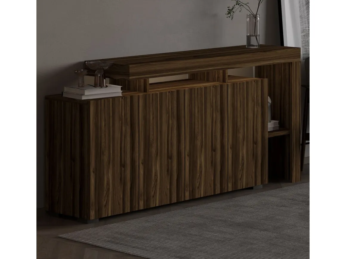 Buffet en bois "Beliz" - 170 x 35 x 80 cm - Noyer
