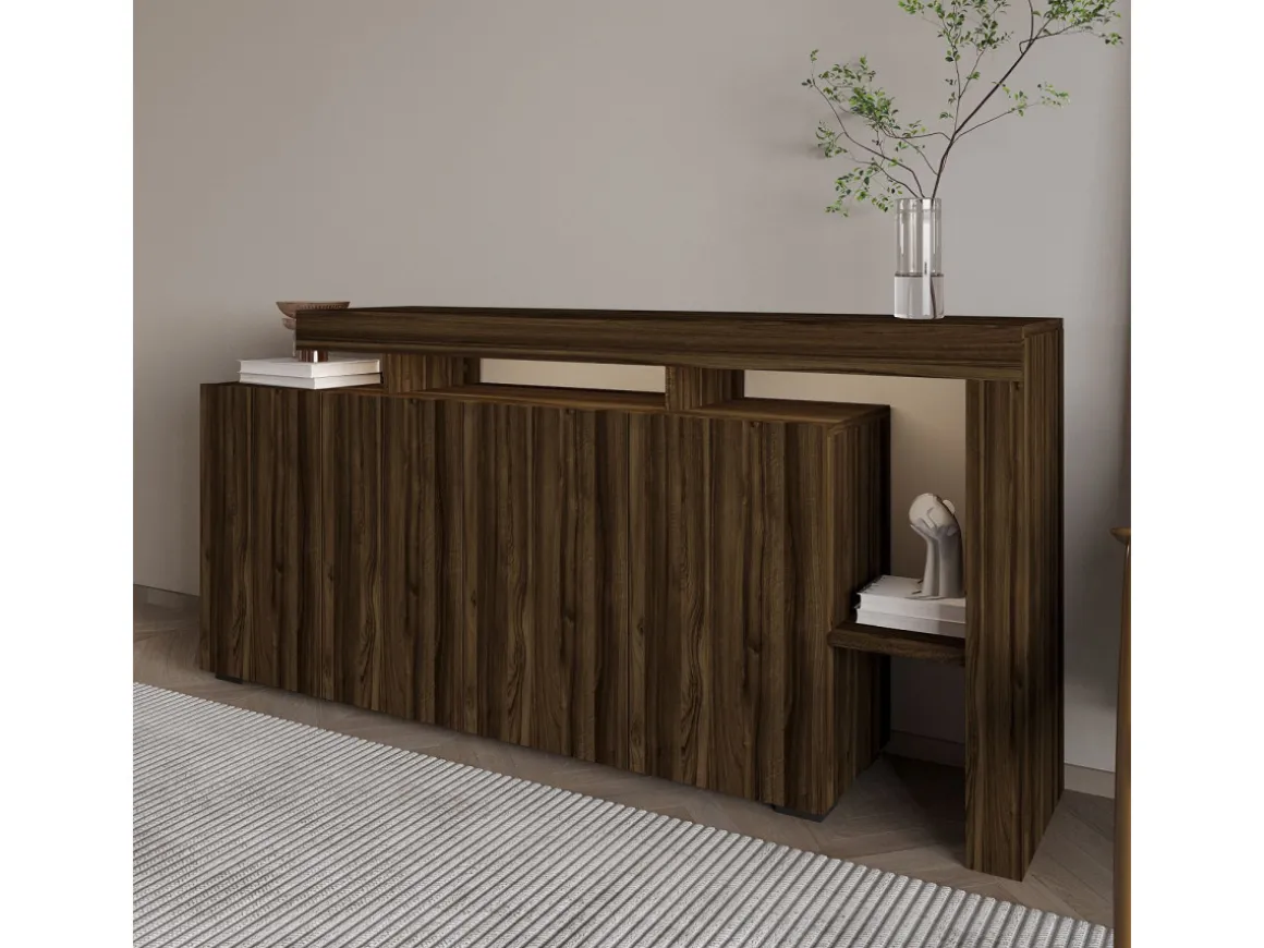 Buffet en bois "Beliz" - 170 x 35 x 80 cm - Noyer