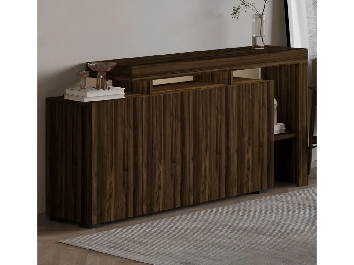 Buffet en bois "Beliz" - 170 x 35 x 80 cm - Noyer