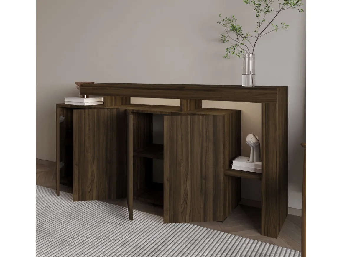 Buffet en bois "Beliz" - 170 x 35 x 80 cm - Noyer