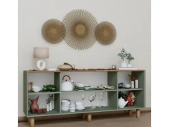 Buffet en bois "Bohem" - 180 x 40 x 75 cm - Vert