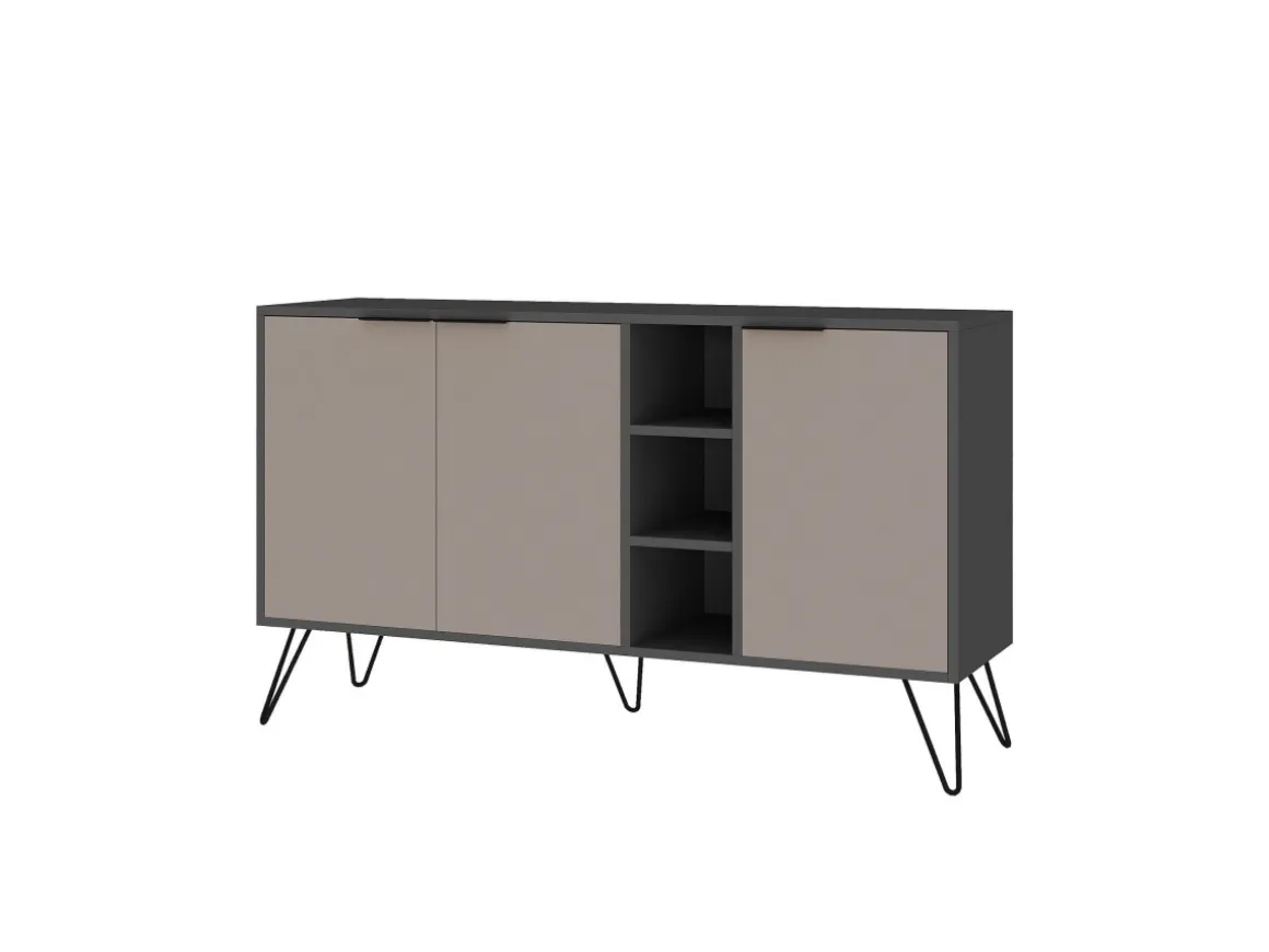Buffet en bois "Clara" - 142 x 36 x 83 cm - Moka clair