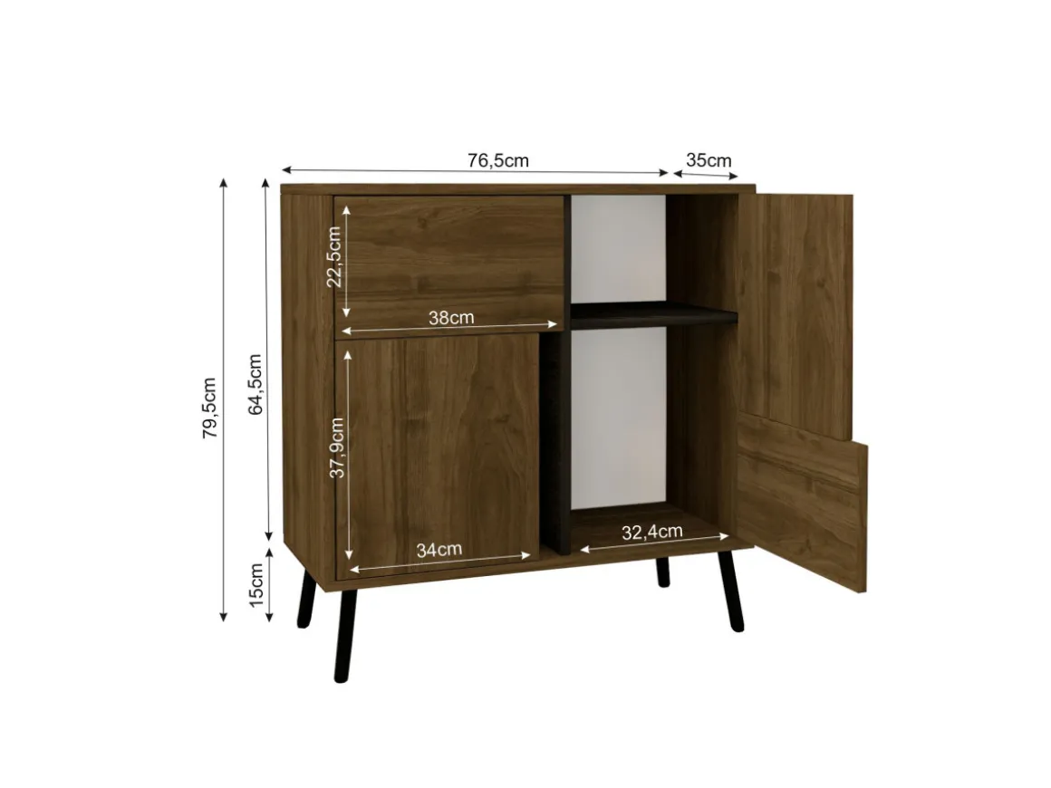 Buffet en bois "Darien" - 76 x 35 x 79 cm - Marron