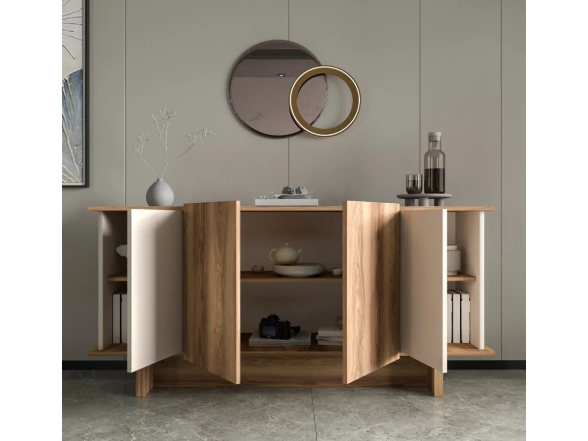 Buffet en bois "Diana" - 180 x 40 x 81 cm - Beige