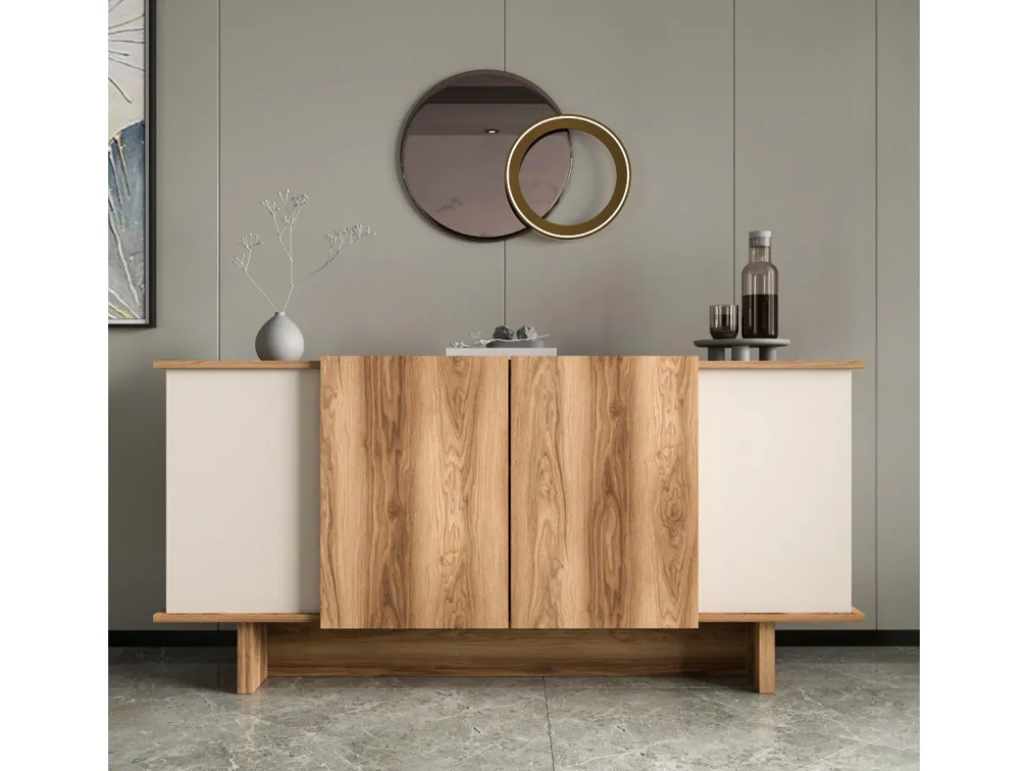 Buffet en bois "Diana" - 180 x 40 x 81 cm - Beige
