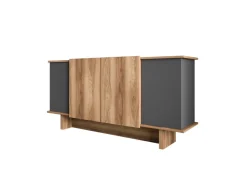Buffet en bois "Diana" - 180 x 40 x 81 cm - Gris anthracite