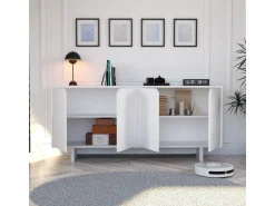 Buffet en bois "Doruk" - 180 x 40 x 81 cm - Blanc