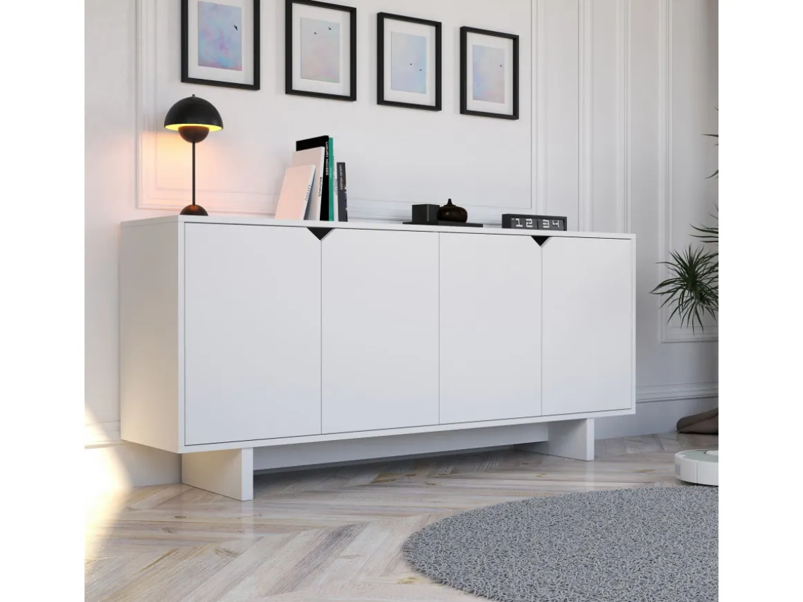 Buffet en bois "Doruk" - 180 x 40 x 81 cm - Blanc