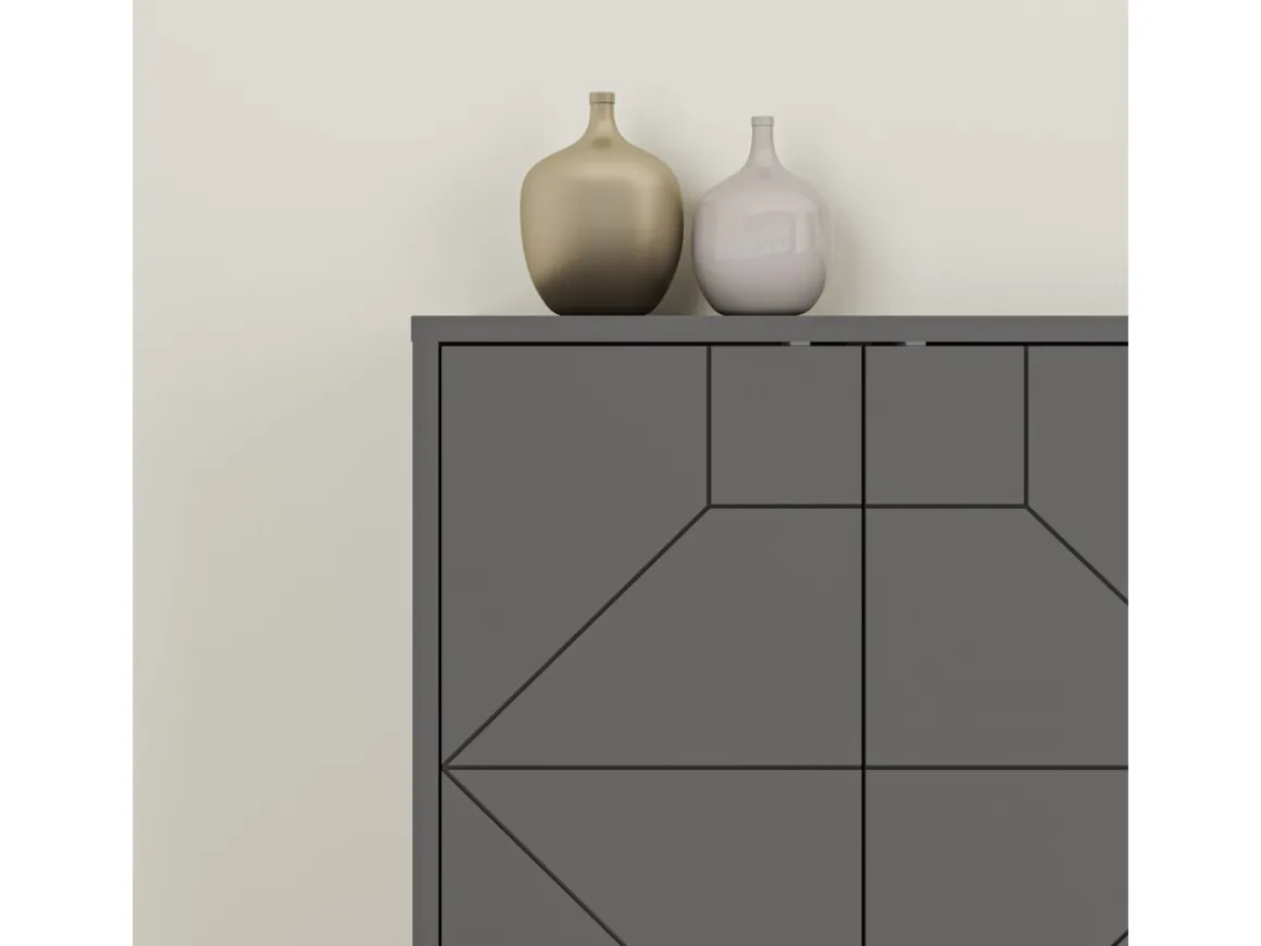 Buffet en bois "Dune" - 183 x 35 x 77 cm - Anthracite