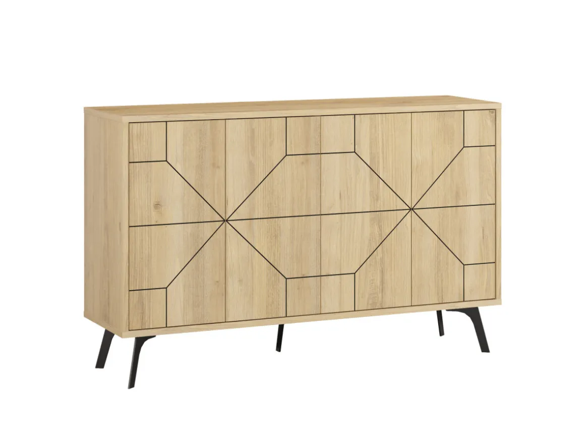 Buffet en bois "Dune" - 123 x 35 x 62 cm - Beige