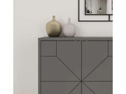 Buffet en bois "Dune" - 123 x 35 x 62 cm - Gris anthracite