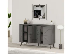 Buffet en bois "Dune" - 123 x 35 x 62 cm - Gris anthracite