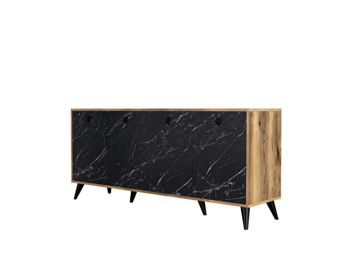 Buffet en bois "Elite" - 180 x 45 x 80 cm - Noir