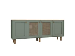 Buffet en bois et cannage 