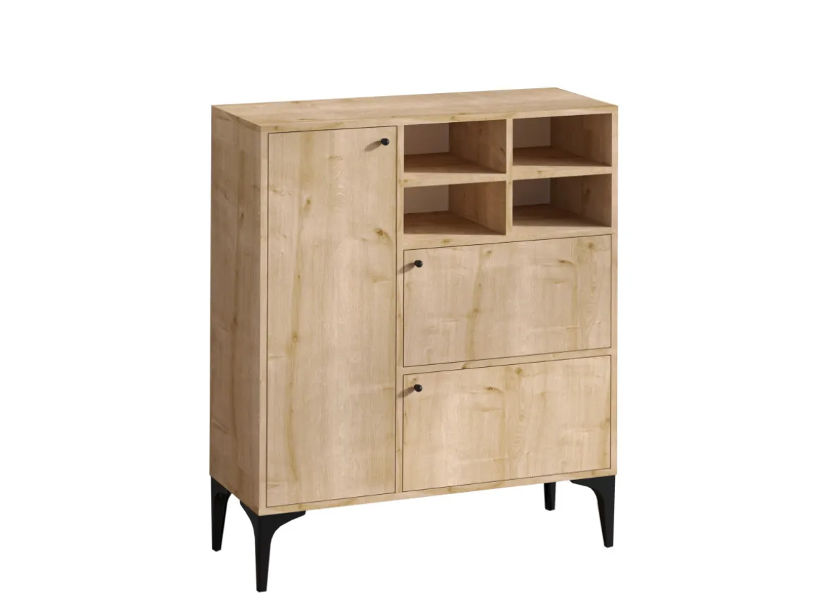 Buffet en bois "Ewa" - 100 x 35 x 125 cm - Chêne Saphir