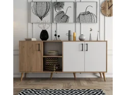 Buffet en bois "Exxen" - 180 x 45 x 80 cm - Blanc