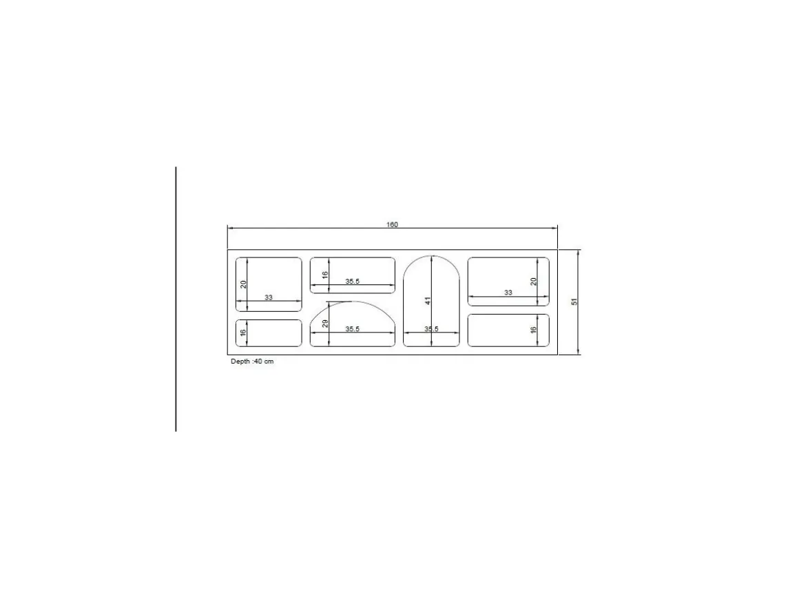 Buffet en bois "Ferlis" - 160 x 40 x 51 cm - Gris anthracite