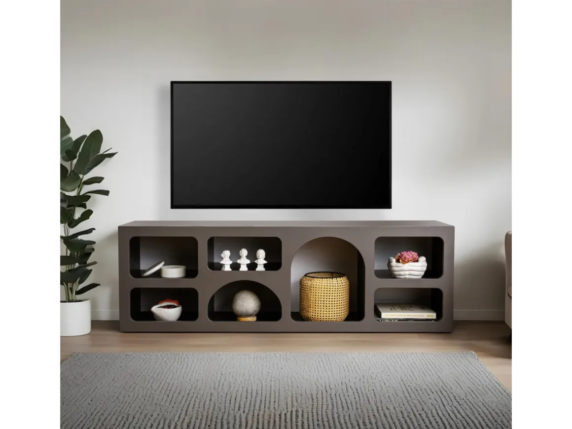 Buffet en bois "Ferlis" - 160 x 40 x 51 cm - Gris anthracite