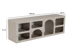 Buffet en bois "Ferlis" - 160 x 40 x 51 cm - Travertin