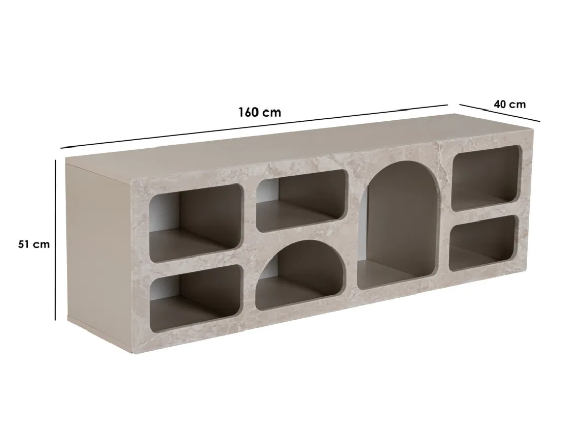 Buffet en bois "Ferlis" - 160 x 40 x 51 cm - Travertin