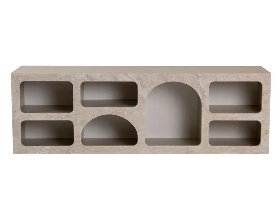 Buffet en bois "Ferlis" - 160 x 40 x 51 cm - Travertin