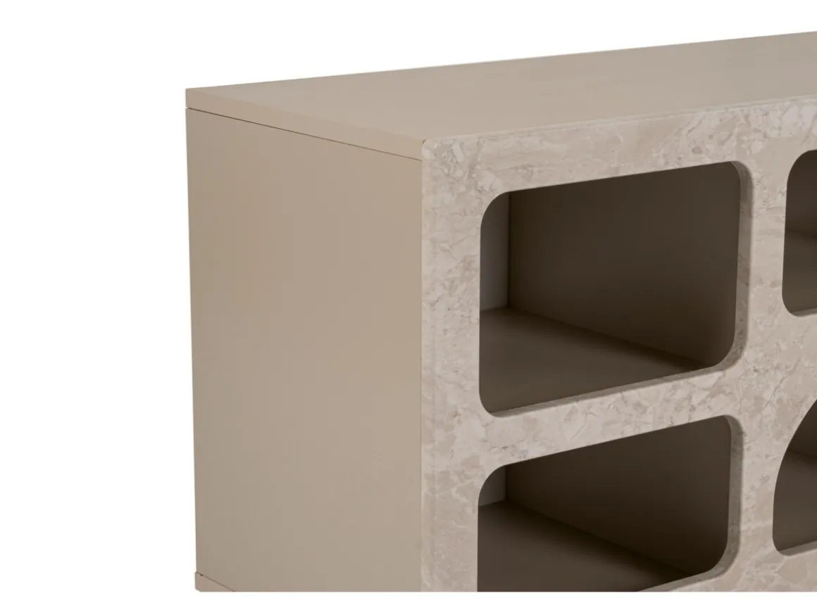 Buffet en bois "Ferlis" - 160 x 40 x 51 cm - Travertin