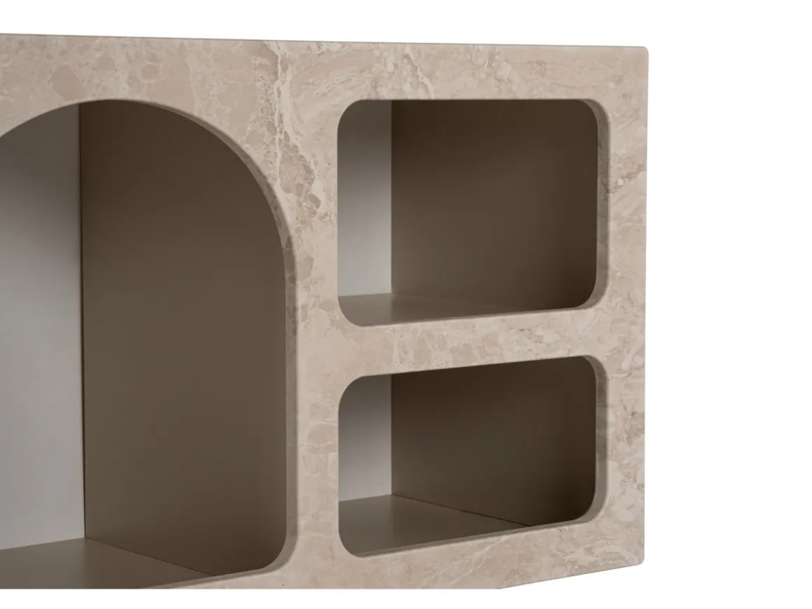 Buffet en bois "Ferlis" - 160 x 40 x 51 cm - Travertin