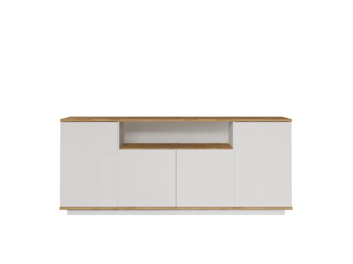 Buffet en bois "FR15" - 180 x 44 x 75 cm - Pin atlantique Blanc