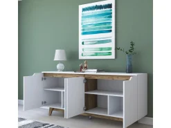 Buffet en bois "Gondol" - 180 x 45 x 79 cm - Blanc