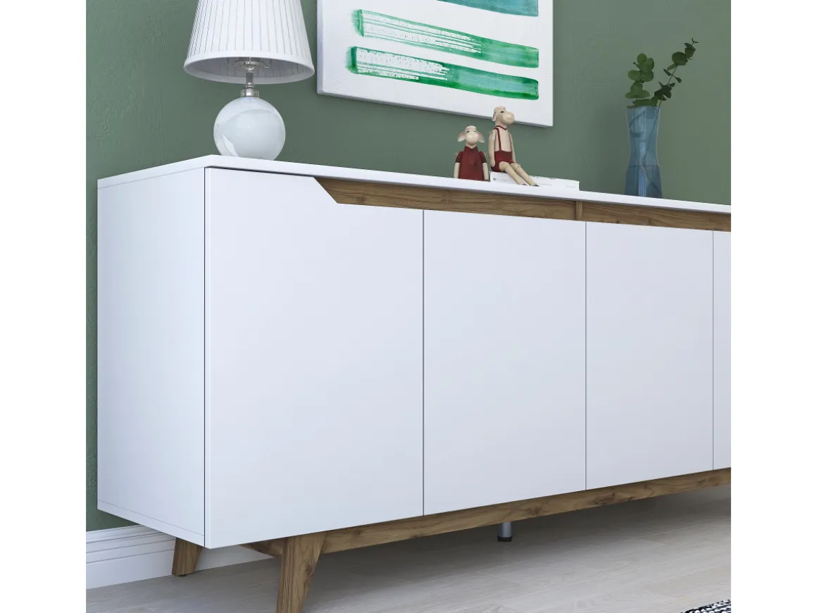 Buffet en bois "Gondol" - 180 x 45 x 79 cm - Blanc