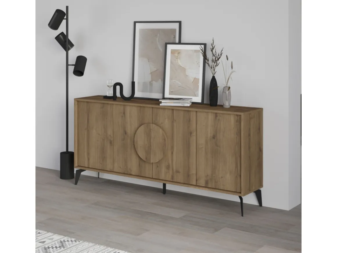 Buffet en bois "Gora Wide" - 180 x 36 x 82 cm - Marron