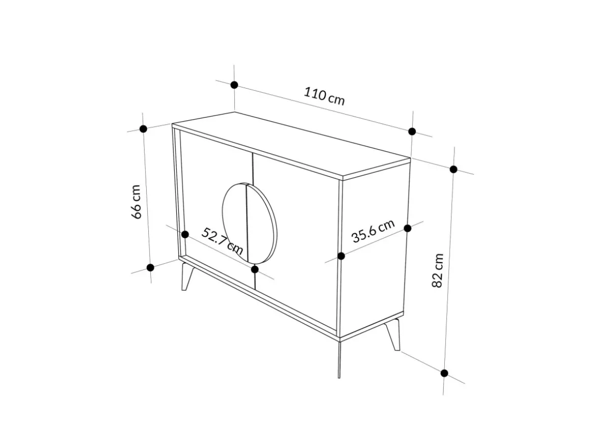 Buffet en bois "Gora" - 110 x 36 x 82 cm - Marron