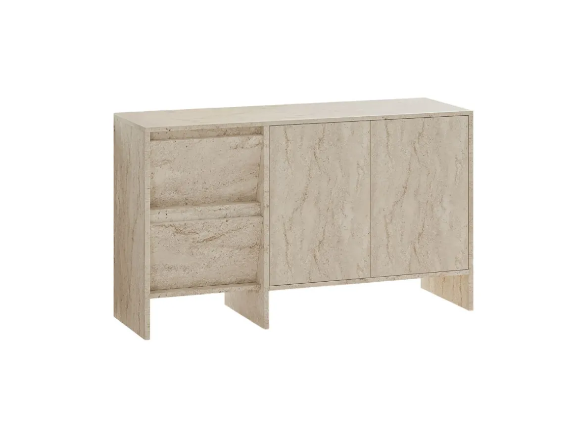 Buffet en bois "Laris 130" - 130 x 44 x 82 cm - Travertin