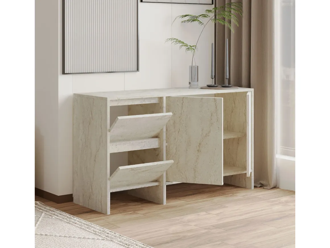Buffet en bois "Laris 130" - 130 x 44 x 82 cm - Travertin