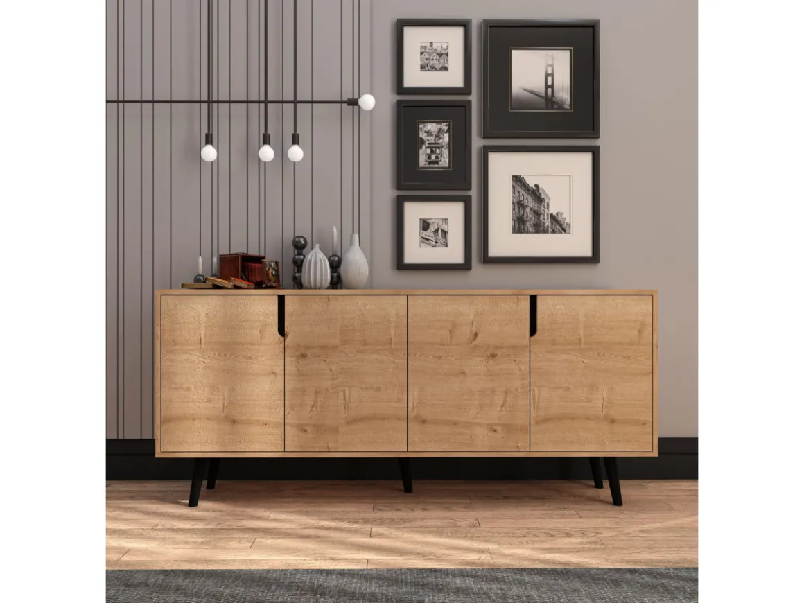 Buffet en bois "Latina" - 180 x 45 x 80 cm - Marron clair