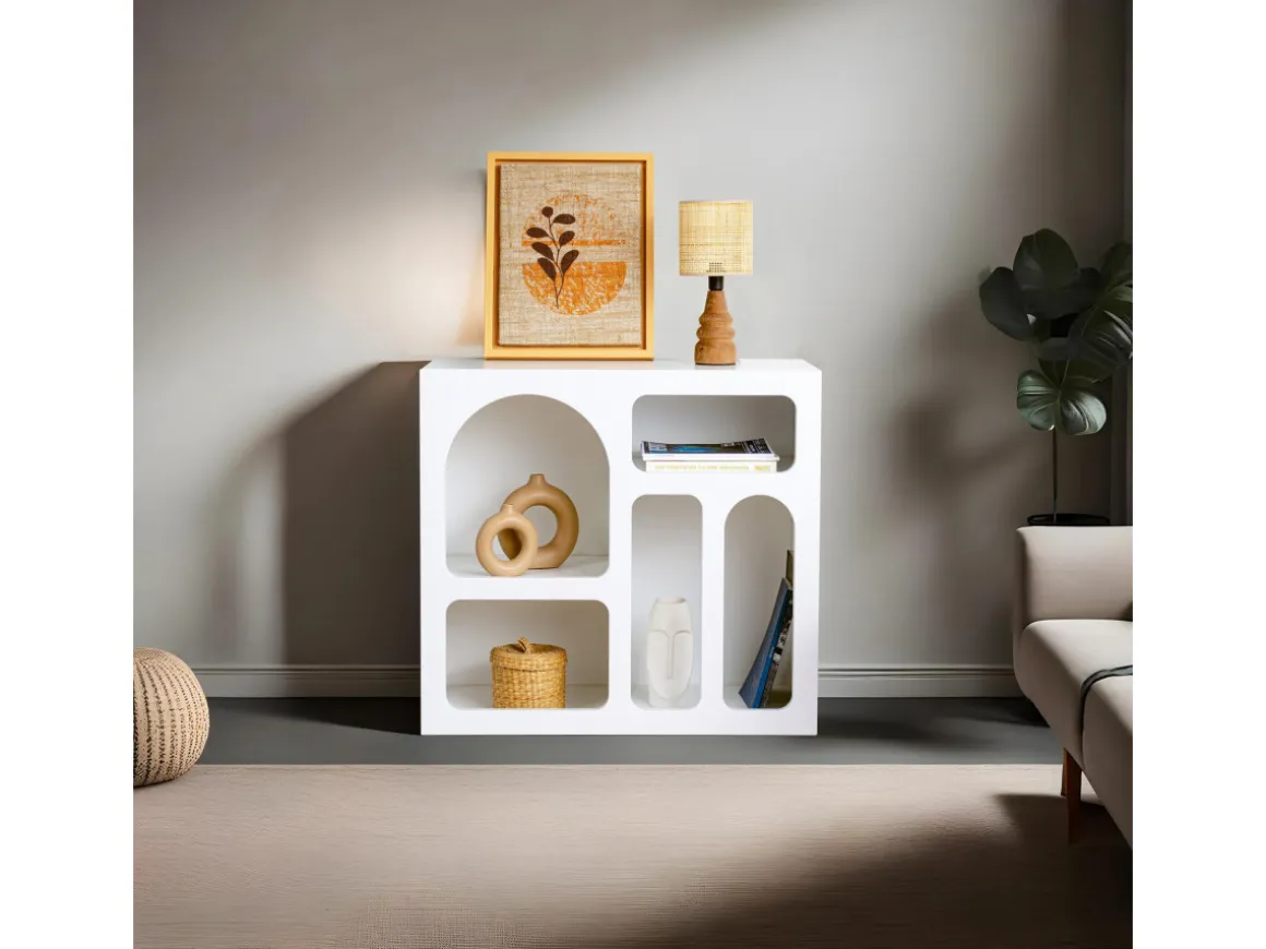 Buffet en bois "Lessa" - 80 x 37 x 74 cm - Blanc