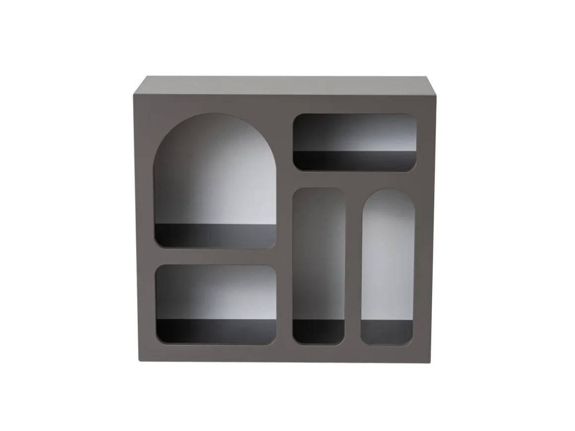 Buffet en bois "Lessa" - 80 x 37 x 74 cm - Gris anthracite