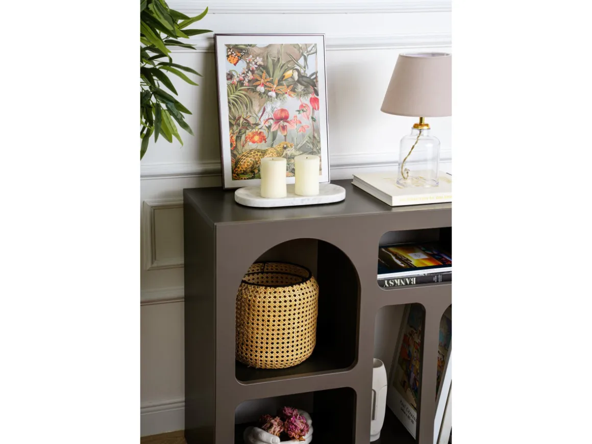 Buffet en bois "Lessa" - 80 x 37 x 74 cm - Gris anthracite