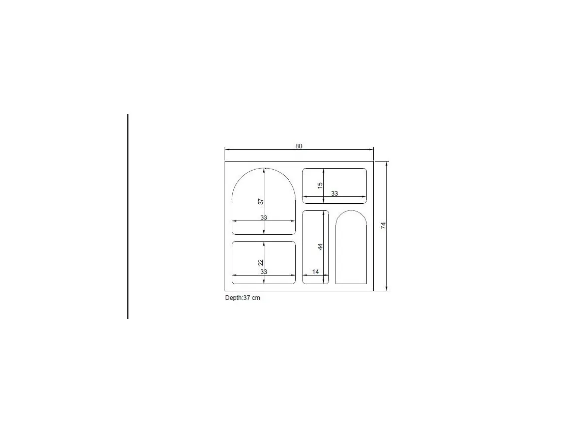 Buffet en bois "Lessa" - 80 x 37 x 74 cm - Gris anthracite