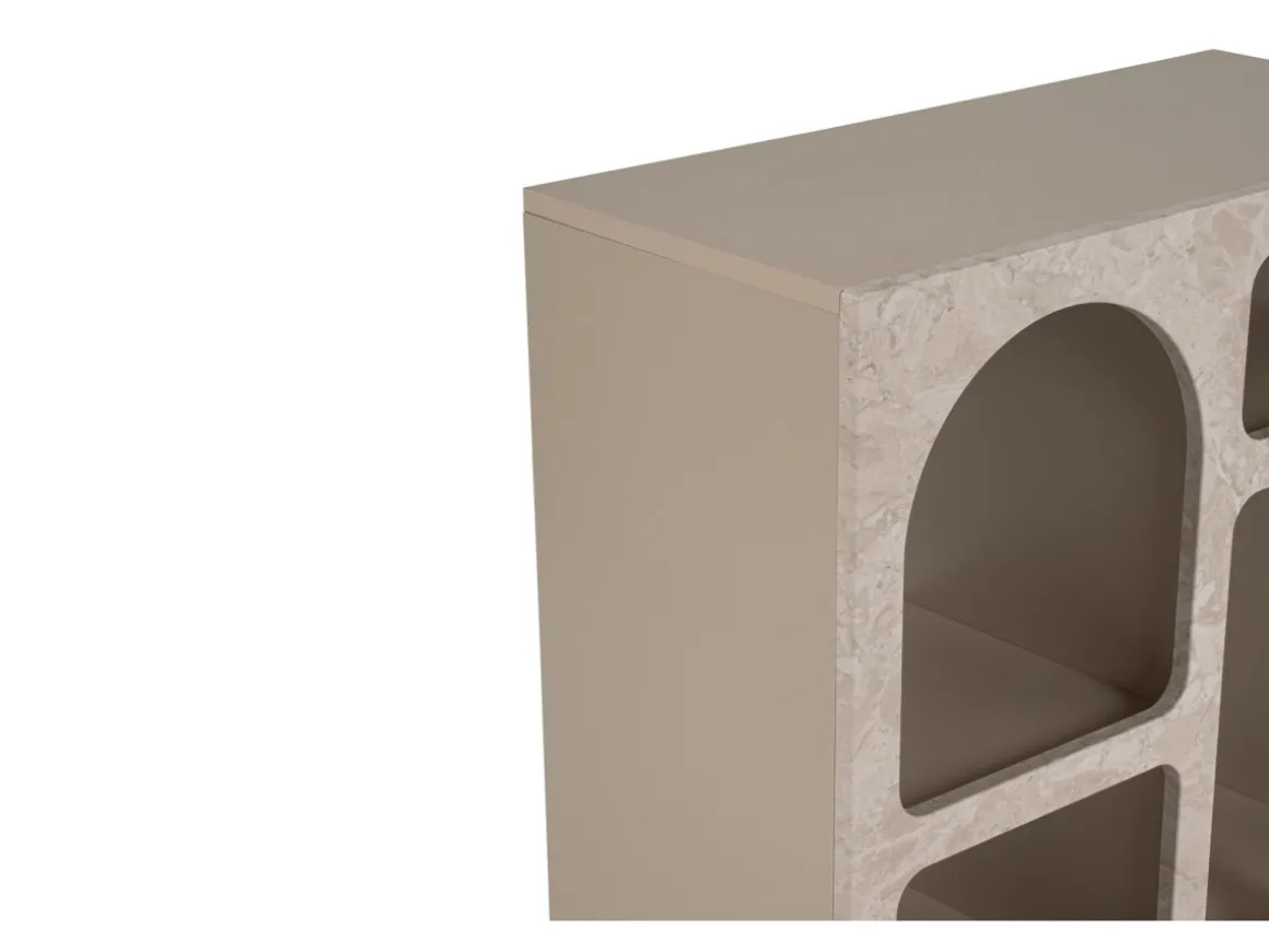 Buffet en bois "Lessa" - 80 x 37 x 74 cm - Travertin