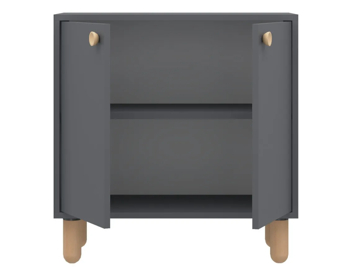 Buffet en bois "Lina" - 72 x 36 x 73 cm - Gris anthracite